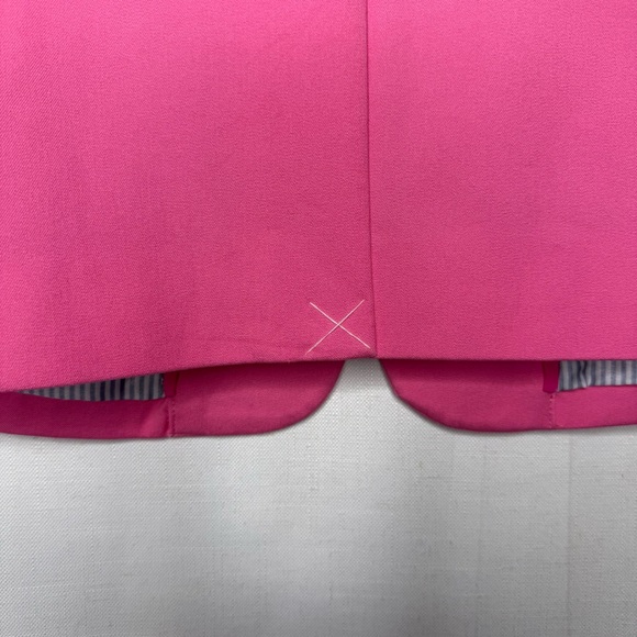 J. Crew SMALL Bright Pink Cotton Two-Button Women's Blazer with Satin Liner - Picture 5 of 12